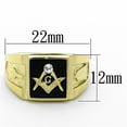 thumbnail image 5 of Anillo Color Oro Para Hombres de Acero Inoxidable Masonico, 5 of 5