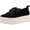 Black, variant on Aqua Womens Piper Canvas Fashion Platform Sneakers Multi 6.5 Medium (B,M)
