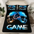 thumbnail image 2 of Manfei Rugby Football Game Full Size Sheets,Boys Ball Sports Bed Sheets,Blue Black Sheet Sets For Teens,Ultra Soft Home Decor,4 Pieces, 2 of 7