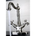 thumbnail image 3 of Kingston Brass KS1438BX Vintage Two-Handle Bathroom Faucet with Brass Pop-Up and Cover Plate, Brushed Nickel, 3 of 4