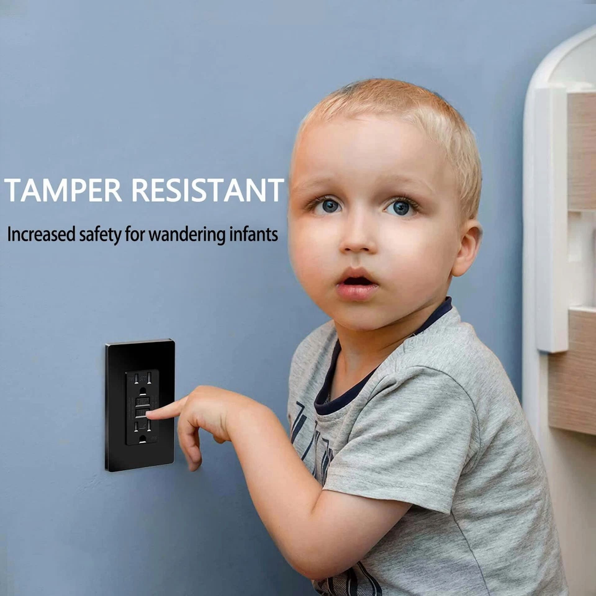 Gfi Gfci Outlet 15 Amp Receptacles Ground Fault Circuit Interrupter Etl Black Us