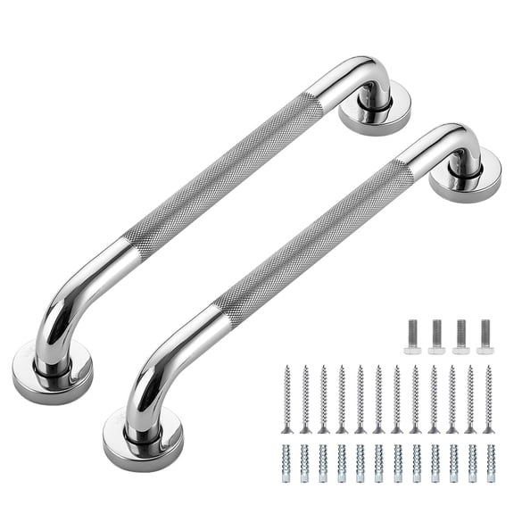 Capino Grab Bars for Shower, 2 Pack 16-Inch Anti Slip Shower Handles for Elderly, Safety Shower Grab Bar, Stainless Steel Handicap Grab Bars for Bathroom (Polished Nickel 1" Diameter)