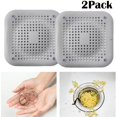 thumbnail image 1 of Shower/Bath Drain Cover,2-Pack Tub Square Drain Plug, Kitchen, Bathroom Grey, 1 of 9