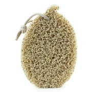 MartiniSPA Italian Made Pure Extra Virgin Olive Oil & Crushed Granulated Natural Exfoliating Olive Pits Infused Bath & Shower Body Gommage Sponge - Hanging String (2 PACK/2UNITS) - color/natural beige