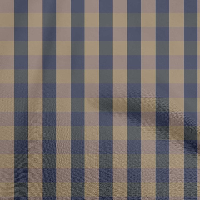 oneOone Rayon Navy Blue Fabric Check Fabric For Sewing Printed Craft Fabric By The Yard 56 Inch Wide