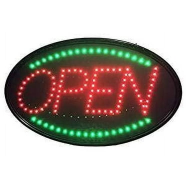 Newest High Energy Efficiency (More LEDs Less Power) Ultra Bright Open Led Neon Business Motion Light Sign. On/Off with Chain S33