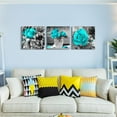 thumbnail image 2 of Canvas Wall Art For Bedroom Wall Decor For Living Room Black And White Wall Paintings Blue Rose Flowers Pictures Watercolor Giclee Canvas Prints Ready To Hang Room For Girls Home Decoration 3 Pcs, 2 of 6