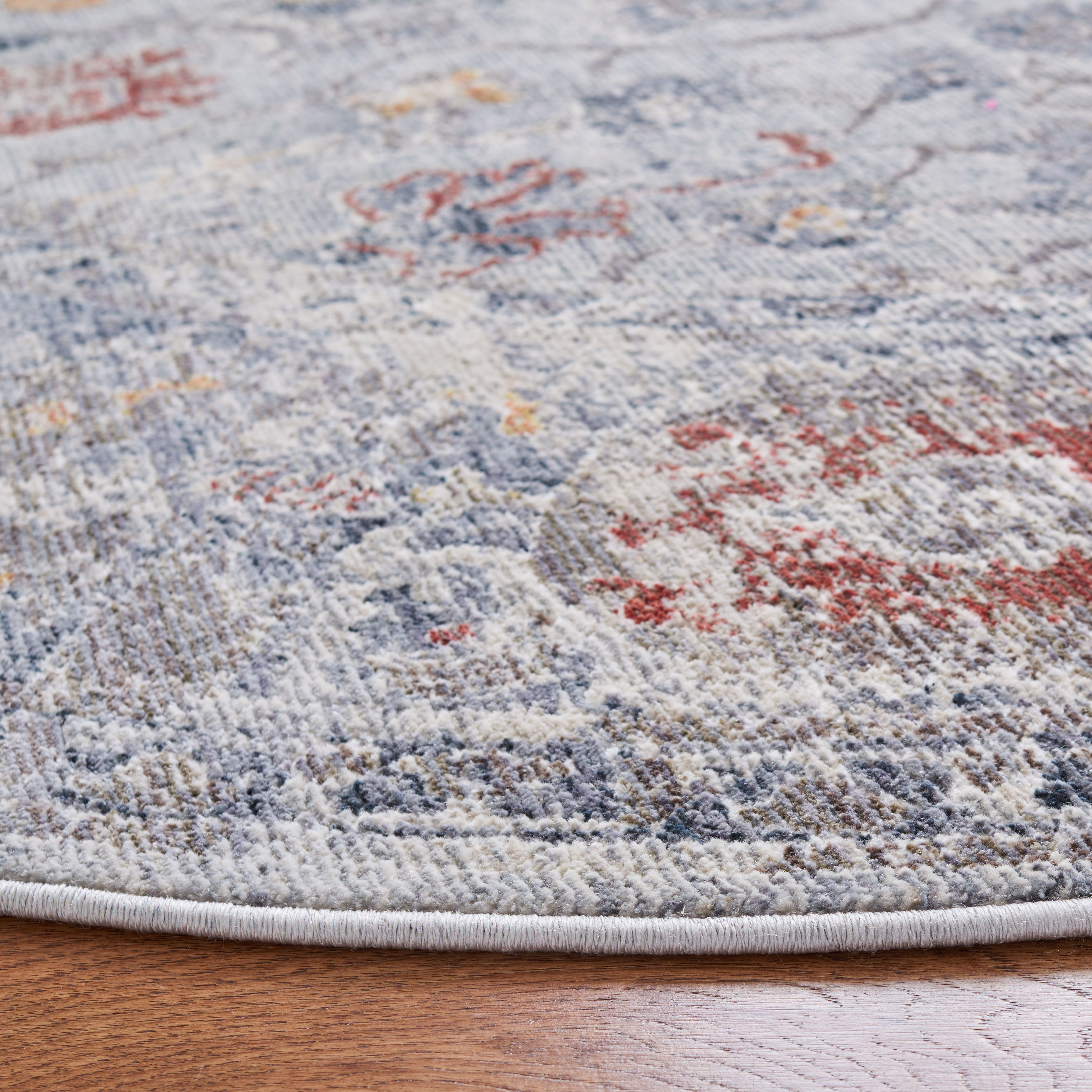 Safavieh History Keiran Distressed Area Rug, Light Gray/Gold, 6'7" x 6'7" Round