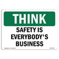thumbnail image 1 of SignMission OS-TS-A-1218-L-11867 12 x 18 Po OSHA Pense Signe - la Sécurité Est l'Affaire de Tous, 1 of 1