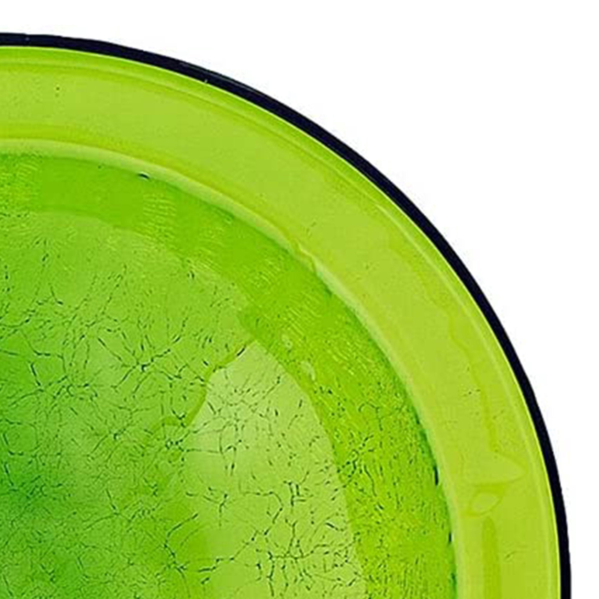Achla Designs 12 In Crackle Glass Bowl and Birdbath Yard Decoration, Green