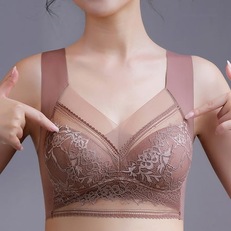 

Knosfe Beauty Back Seamless Bralette for Women Breathable Lightly Wireless Bra Women s Lace Comfort Bras