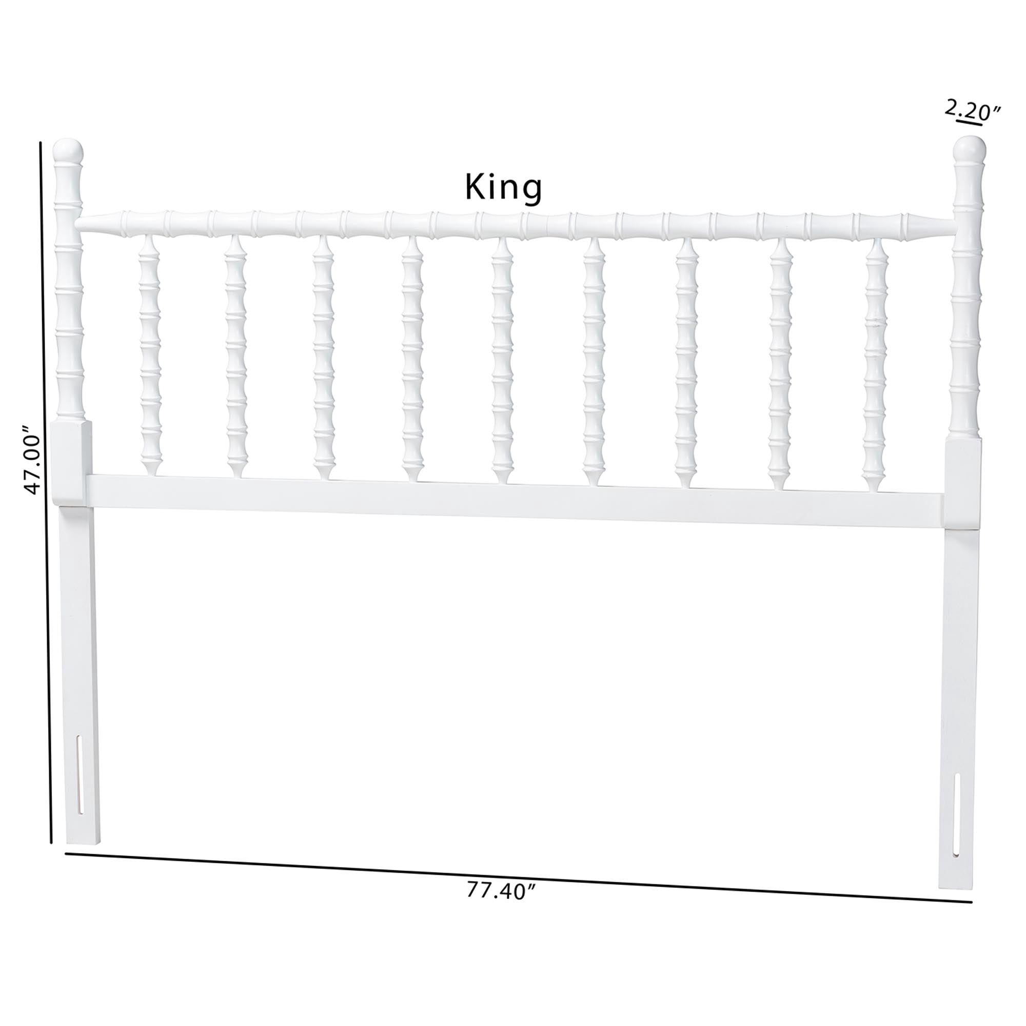 Baxton Studio Edaline Traditional Headboard, Queen, White