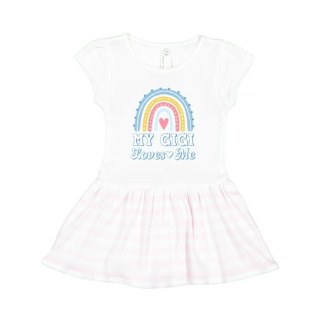

Inktastic My Gigi Loves Me Retro Rainbow Gift Toddler Girl Dress