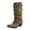 Khaki, variant on Fold over Cowboy Boots for Women Roman Vintage Slouchy Suede Leather Wide Mid Calf Western Cowgirl Boots