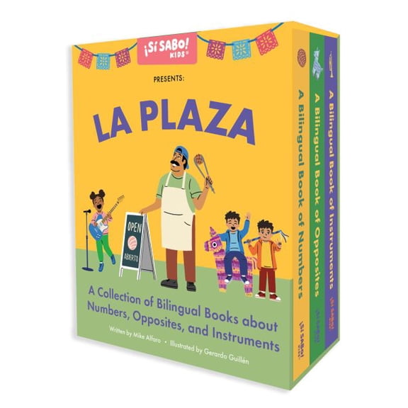 Pre-Owned Si Sabo Bilingual Books for Kids La Plaza: A Collection of Bilingual Books about Numbers, Opposites, and Musical Instruments Inspired by Latin American C, (Paperback)