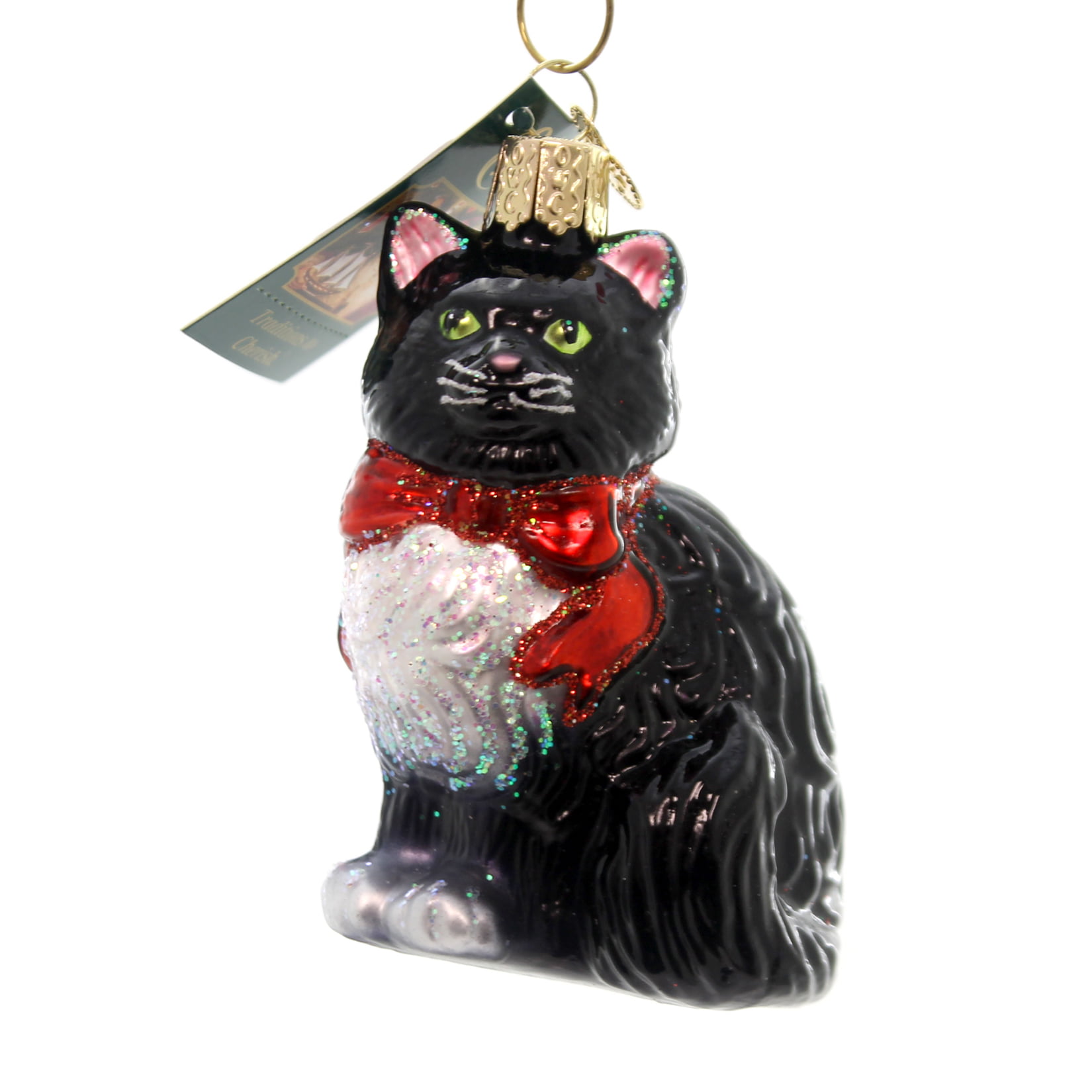 Old World Christmas Tuxedo Kitty Glass Blown Ornament