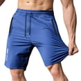 thumbnail image 2 of Guluxicc Mens Gym Shorts Drawstring Elastic Waist Athelic Shorts Regular Fit Solid Color Summer Workout Shorts with Zip Pockets, 2 of 5