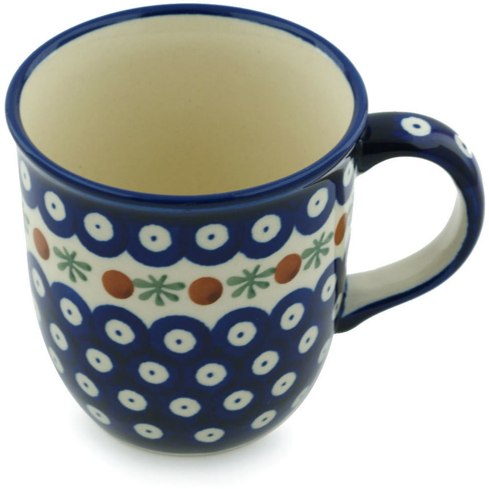 Polish Pottery 11 oz Mug (Mosquito Theme) Hand Painted in Boleslawiec