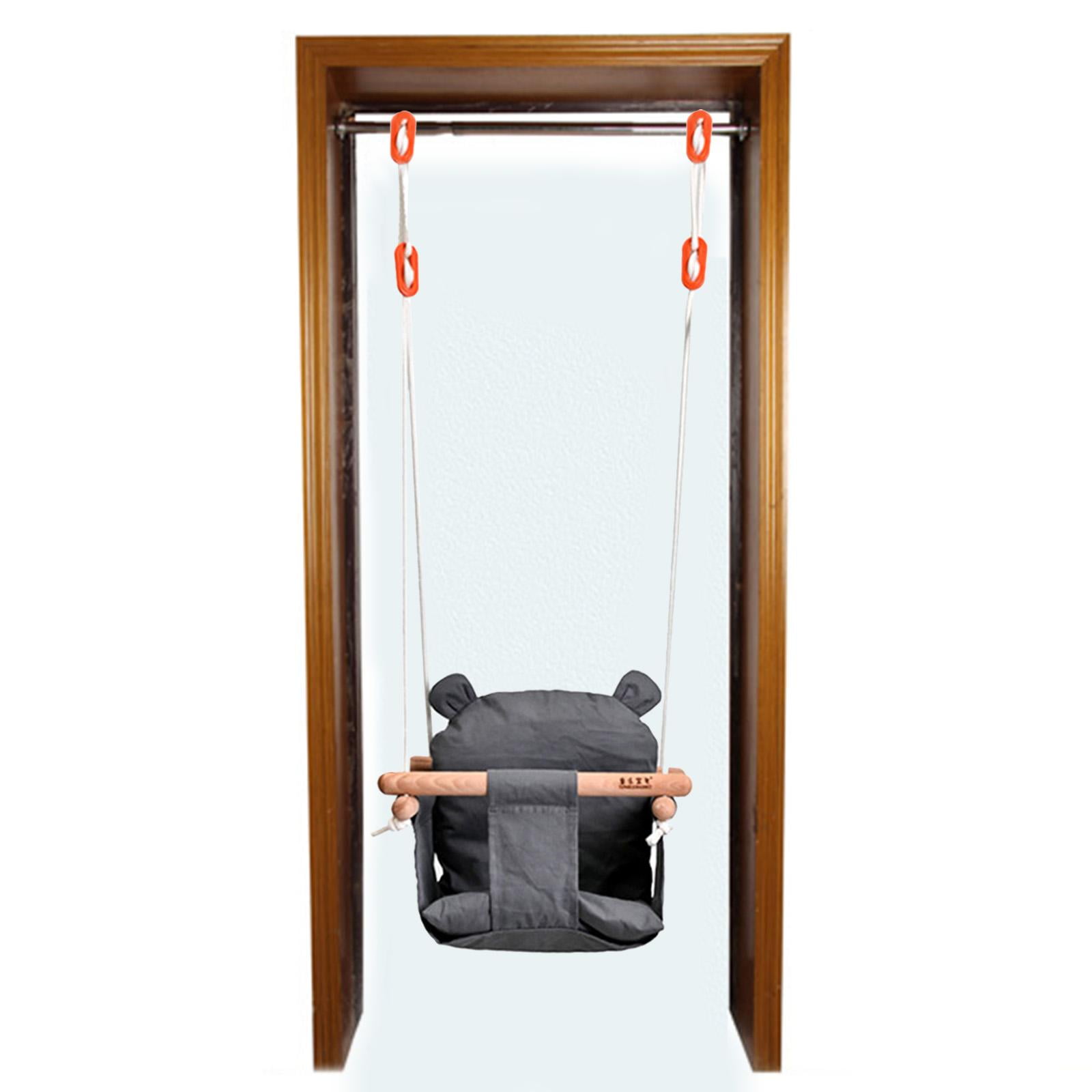 Canvas Baby Swing Seat High Back with Adjustable Chains Hanging Swing Seat Baby Swings for Indoor Playground Babies Toddlers