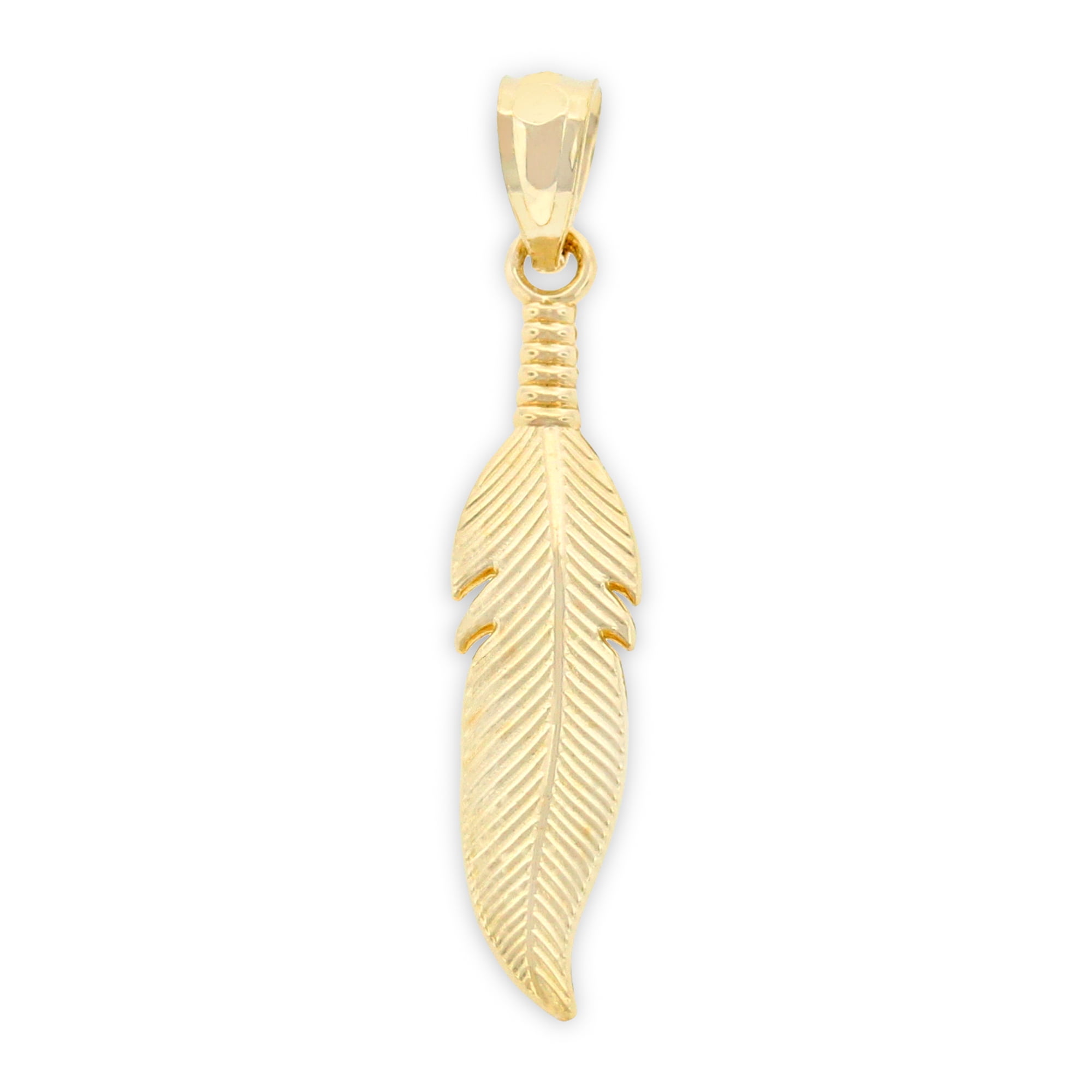 Charm America Charm America Gold Feather Charm 14 Karat Solid