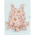 thumbnail image 2 of Bagilaanoe Toddler Baby Girl One-Piece Swimsuit Flower Print Sleeveless Swimwear 18M 24M 3T 4T 5T 6T Kids Ruffle Bathing Suit, 2 of 8