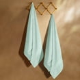thumbnail image 3 of GLAMBURG Premium Cotton Oversized 2 Pack Bath Sheet 35x70 - 100% Pure Cotton - Ideal for Everyday use - Ultra Soft & Highly Absorbent - Machine Washable – Sea Green, 3 of 6