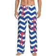 thumbnail image 2 of Lsque Nautical Anchors Print Men's Pajama Pants, Lounge Pant - Comfortable Home Wear,Elastic Waistband, Stylish Design-X-Large, 2 of 9