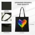 thumbnail image 3 of COMIO Women's Large Capacity Shoulder Bag Gay Flag Pride Rainbow Top Exploding Love LGBTQ Flag Reusable Grocery Bags 14.1x15.7in, 3 of 6