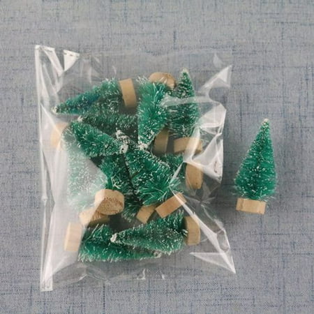 Snowy Christmas Decorations Michellem 12 PCS Fashion 2019 New Small Christmas Tree Mini Sisal Silk Snow Tower Pine Decoration ()