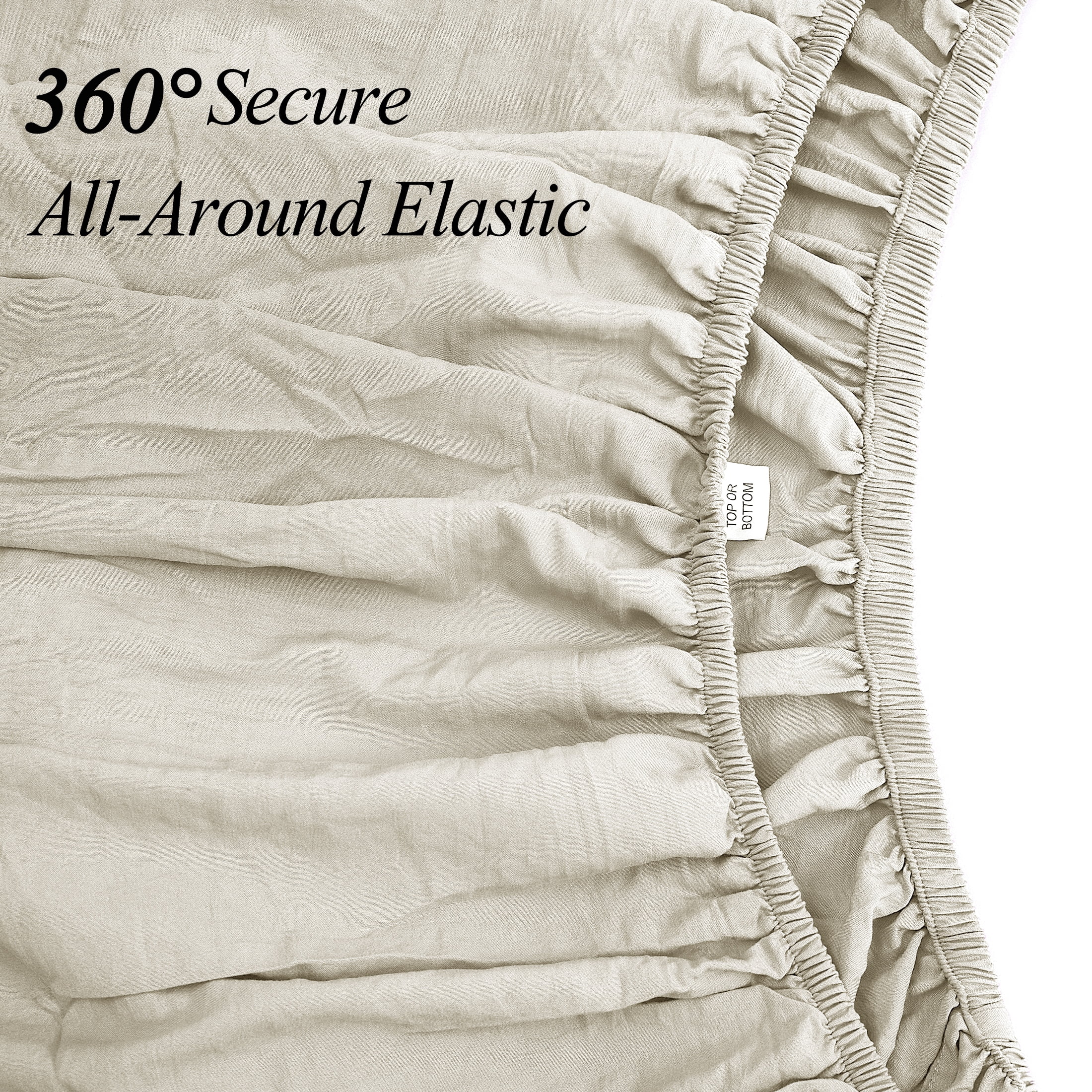 Mainstays Washed Ultra Soft Microfiber Bed Sheet Set, King, Papyrus Beige, 4 Piece