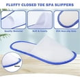 thumbnail image 3 of Tutuviw 10 Pairs Disposable Slippers for Guests, Closed Toe Non Slip Spa Slippers, Bulk Soft House Slippers, Winter Warm Flops for Boys Girls Travel Hotel Party Indoor Outdoor (Blue), 3 of 8