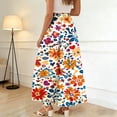 thumbnail image 6 of Arlun Bohemian Long Skirts for Women Elastic High Waist Floral Pleated A-Line Maxi Skirts 2026 Trendy Beach Vacation Outfit Loose Lightweight Flowy Summer Skirt with Pockets 23-White S, 6 of 6