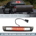 thumbnail image 2 of Unique Bargains High Mount Stop Light 55077263AB for Dodge for Ram 1500/2500/3500 94-01 Chrome Tone Housing Smoked Lens, 2 of 6
