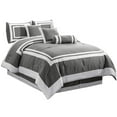 thumbnail image 1 of Ensemble de Couette Générique, 7 Pcs, Design Bicolore, Grand Lit, 1 of 4