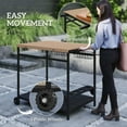 thumbnail image 5 of Homiyad Rolling Beverage Cart: Wooden, Outdoor Use, Wheels & Handle for Mobility, Includes Wine & Glass Storage|Aosom.com, 5 of 8
