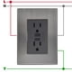 thumbnail image 3 of Placa Duplex Inoxium1FOxford 1Pza Contacto Duplex Falla Tierra 125-250VCA 15A 50/60Hz Plateado/Oxford Acero Inoxidable/P, 3 of 3