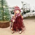 thumbnail image 2 of Moyic Colgante colgante de tela de punto Mini pequeña muñeca de Navidad de encantadora con cordón adornos de árbol de Navidad amigables con Kits de decoración para fiestas Rojo/Niña Moyic HA069666-06, 2 of 6