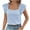 Light Blue, variant on Timegard Womens Tops Ruffle Cap Sleeve Square Neck Ruched Lightweight Casual Tee Tops Summer Travel