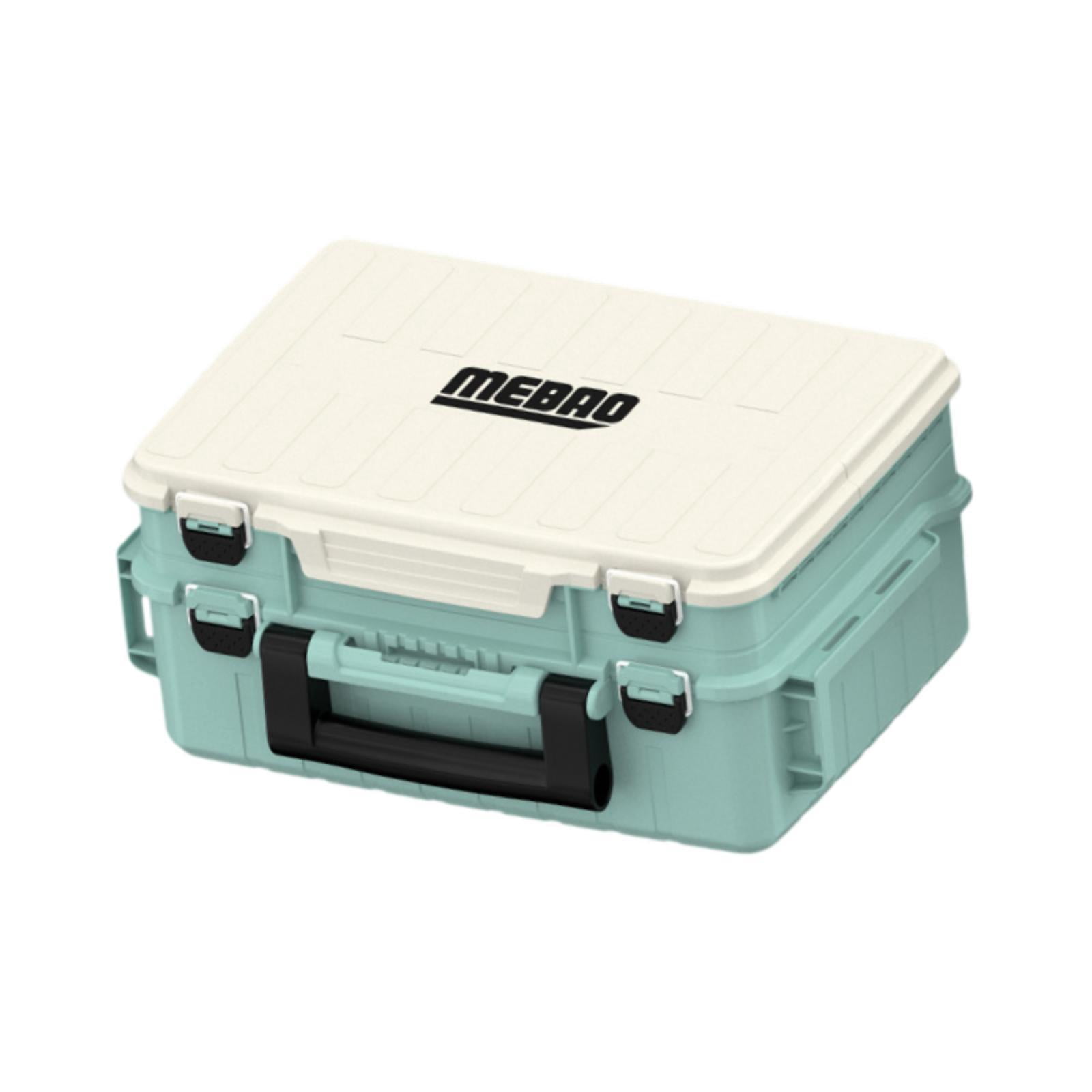 Wswqop Fishing Tackle Box Container Lightweight Accessories Holder Organizer for Travel blue