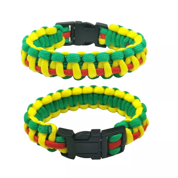 HOOUN Green Outdoor Camping Paracord Bracelet Wristband Emergency Survival Unisex
