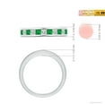 thumbnail image 4 of Angara Natural 0.42 Ct. Emerald with Diamond Non Eternity Wedding Band in 14K White Gold for Women (Ring Size: 11.5), 4 of 9