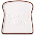 thumbnail image 1 of Creative Ceramic Toast Shaped Dinner Plate Bread Salad Dessert Morning Dish for Kitchen Restaurant (Coffee), 1 of 6