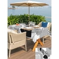 thumbnail image 5 of Outdoor Tablecloth with Umbrella Hole for Patio/Picnic/Party/Camping, Grey Boho Geometric Waterproof Table Cloth Rectangle Table Cover Washable, Vintage Ethnic Abstract Lines Leaves (52"x 70"), 5 of 8