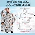 thumbnail image 4 of Oversized Wearable Blanket Hoodie,Halloween Spooky Icons Pattern Sherpa Blanket Hoodie with Super Pockets,Super Warm Fuzzy Pullover for Women & Men, 4 of 6