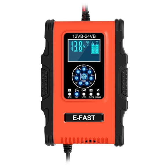 12A 7 Stage Smart Charger for 14.6V Li 12V 24V Lead Acid Car Truck Motorcycle