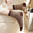 thumbnail image 6 of 5 Pairs Vintage Cotton Womens Cute Crew Socks - Fall Aesthetic Long Preppy Ankle Socks, 6 of 8