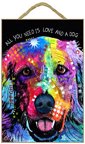 Dogs Are Just Pets But A Golden Retriever Part Of Family Dog Sign Plaque 5"X10" 