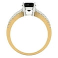 thumbnail image 4 of Clara Pucci 14K Yellow/White Gold Solid Gold Onyx Solitaire with Accents Anniversary Ring for Women - 1.27 cttw Round Cut, 4 of 8