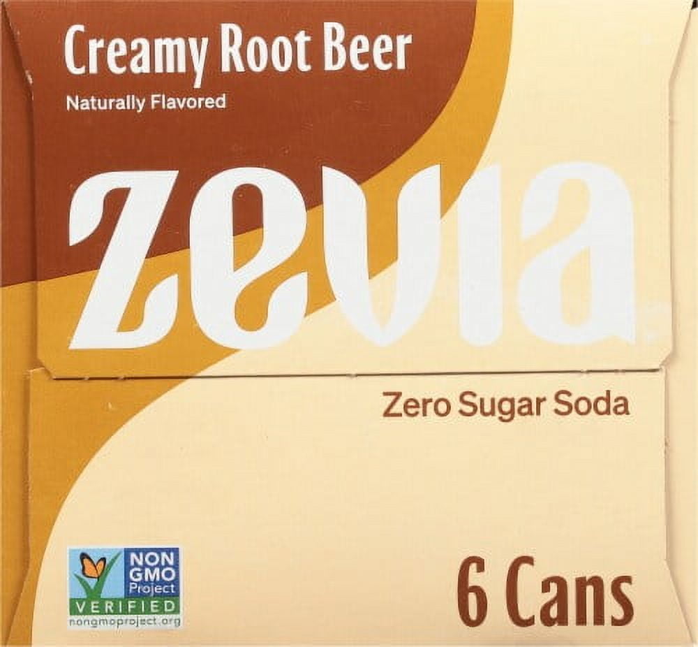 Zevia Creamy Root Beer Zero Sugar Soda Cans 6 pk / 12 fl oz - Pack of 2