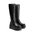thumbnail image 5 of Dream Pairs Women's Wedge Platform Chunky Heel Knee High Boots: Round Toe, Side Zipper Fashion Long Tall Sock Punk Goth Style, 5 of 8